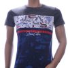 CLUB JU Trendy JEANS Slim Fit Ronde Hals T-Shirt met 3D Letters - Navy