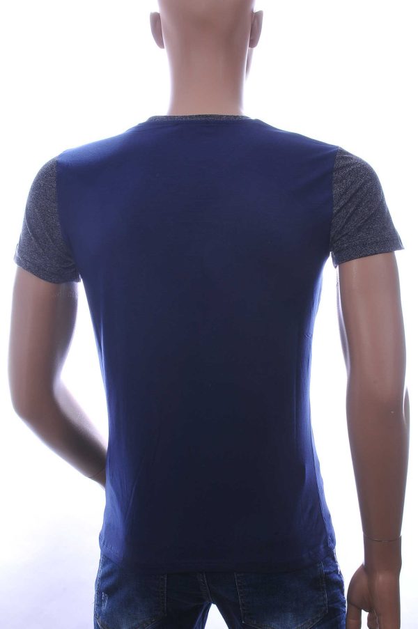 CLUB JU Trendy JEANS Slim Fit Ronde Hals T-Shirt met 3D Letters - Navy