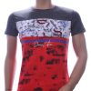 CLUB JU Trendy JEANS Slim Fit Ronde Hals T-Shirt met 3D Letters - Rood