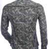 Corrino Italiaans getailleerd slim fit allover laser light stralen dessin heren overhemd Khaki