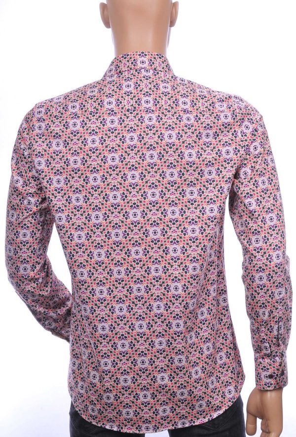 Corrino Wolff Blitz A fish named fred Philipp Plein PRADA Louis Vuitton GUCCI VERSACE KENZO Dsquared2 Levi's CHASIN G-STAR DOLCE & GABBANA DIESEL PME LEGEND WAM DENIM LACOSTE modern fit allover authentiek dessin heren overhemd Roze