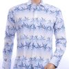 CORRINO trendy allover bloemen dessin slim fit heren overhemd Wit