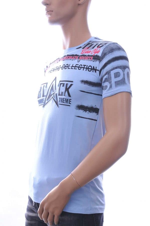 Ci-Borg Philipp Plein PRADA Louis Vuitton GUCCI VERSACE KENZO Dsquared2 Levi's CHASIN G-STAR DOLCE & GABBANA DIESEL PME LEGEND WAM DENIM LACOSTE ronde hals T-Shirt met 3D letters Blauw