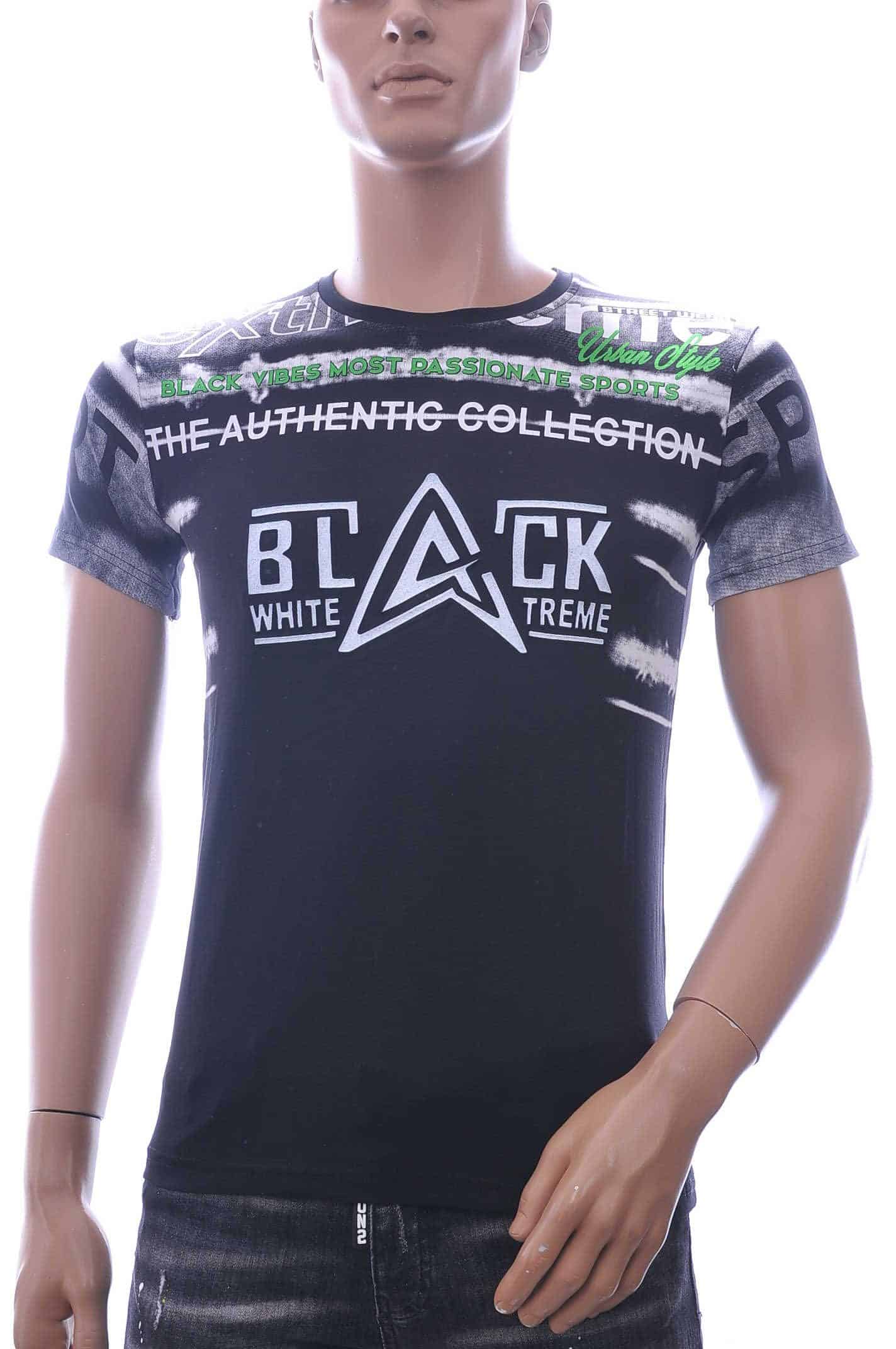 Ci-Borg Philipp Plein PRADA Louis Vuitton GUCCI VERSACE KENZO Dsquared2 Levi's CHASIN G-STAR DOLCE & GABBANA DIESEL PME LEGEND WAM DENIM LACOSTE ronde hals T-Shirt met 3D letters Zwart