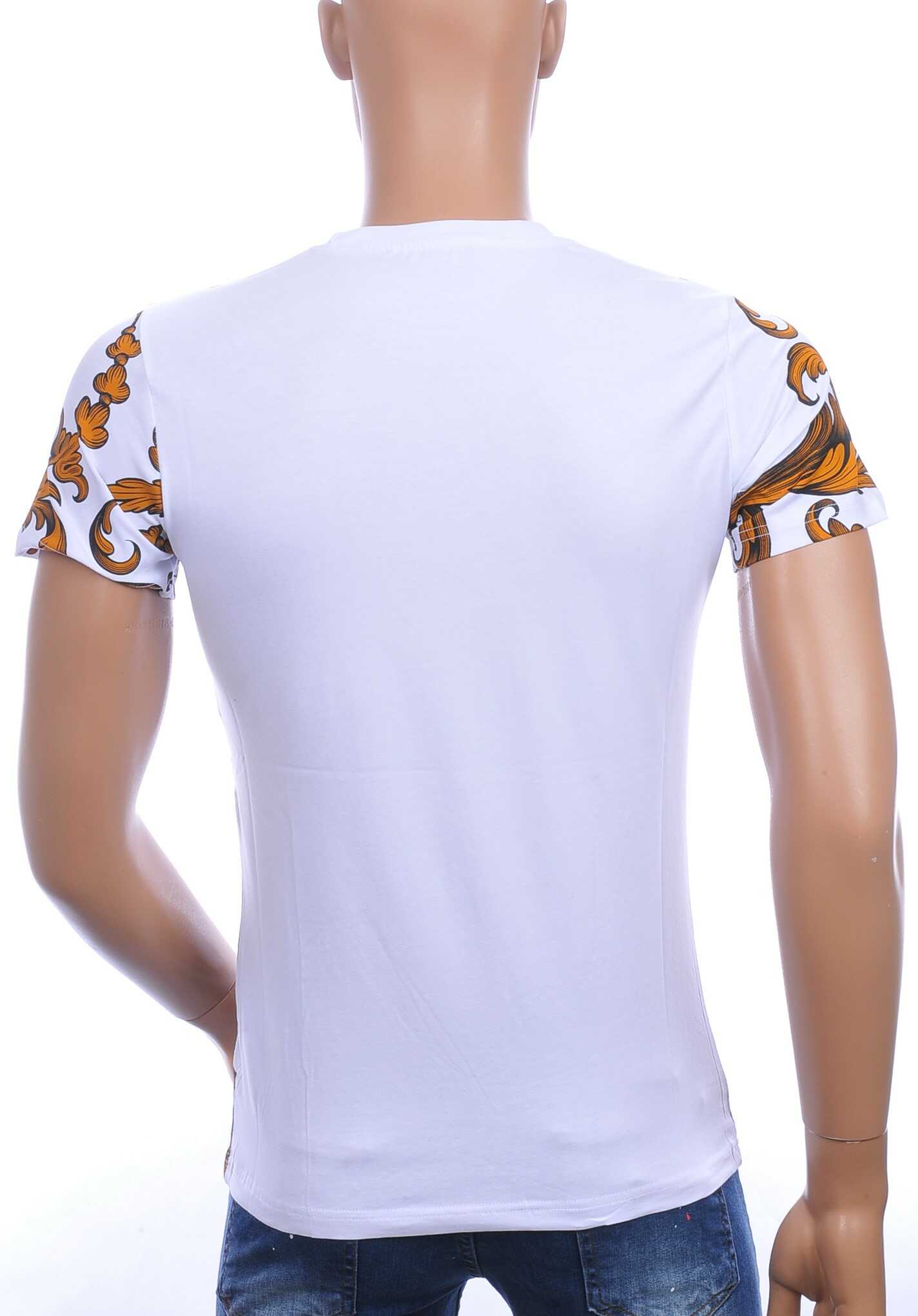 Ci-Borg ronde hals T-shirt met tijgerkop print met steentjes Wit