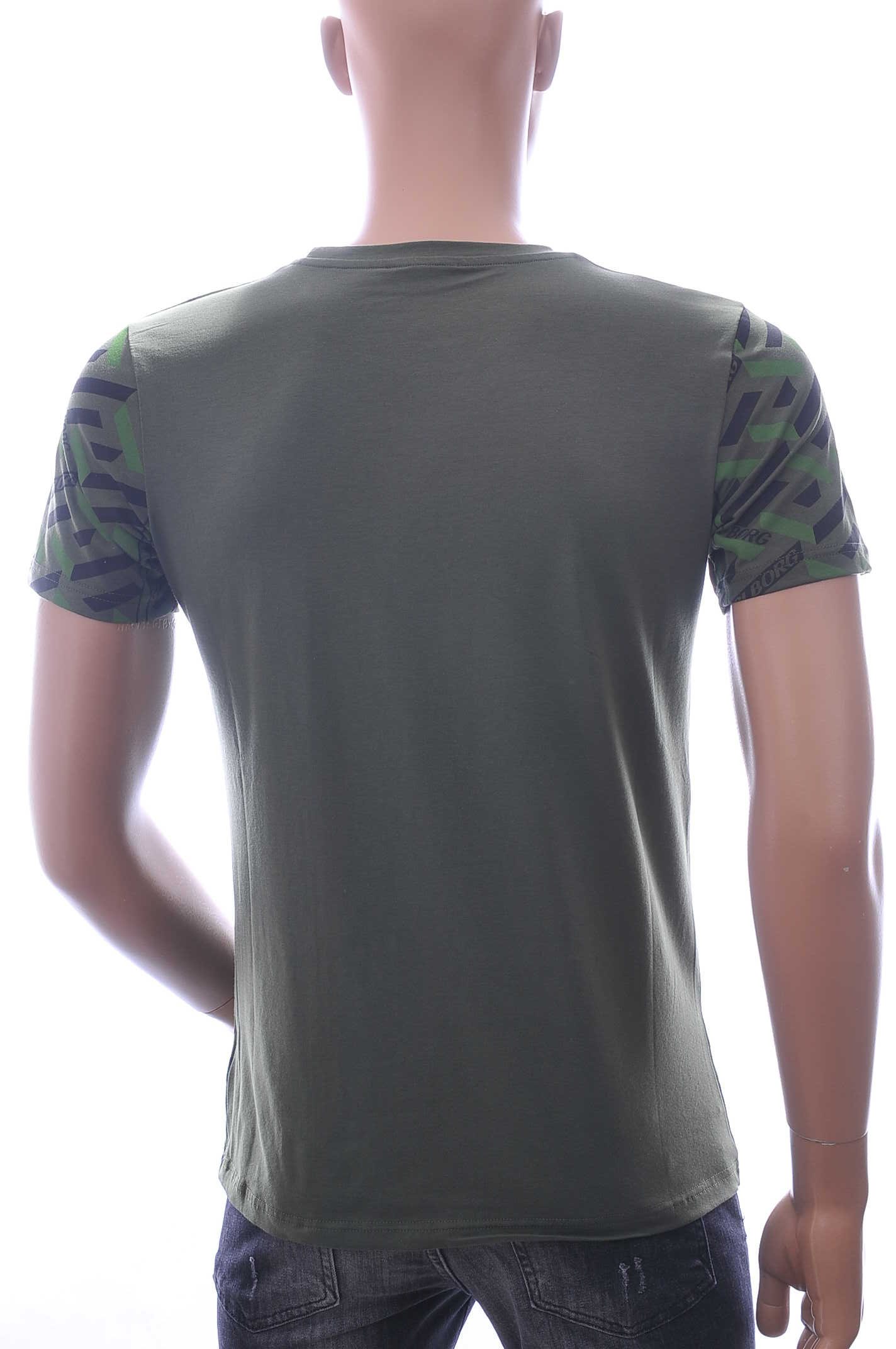 Ci-Borg ronde hals T-shirt met leeuwenkop print met steentjes Khaki