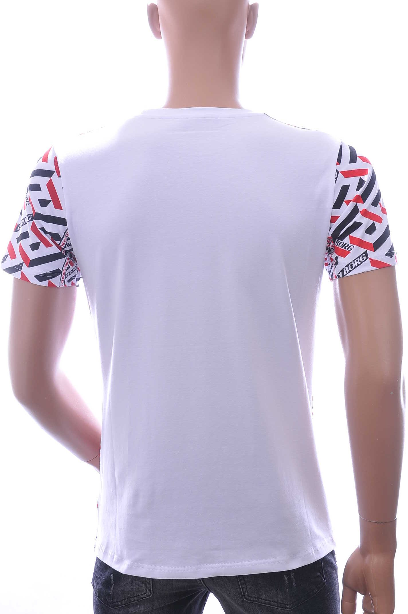 Ci-Borg ronde hals T-shirt met leeuwenkop print met steentjes Wit