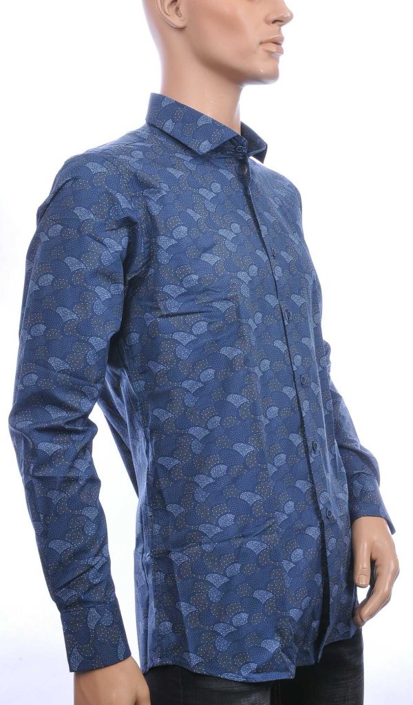 Corrino Italiaans getailleerd slim fit allover bladeren dessin heren overhemd Zwart