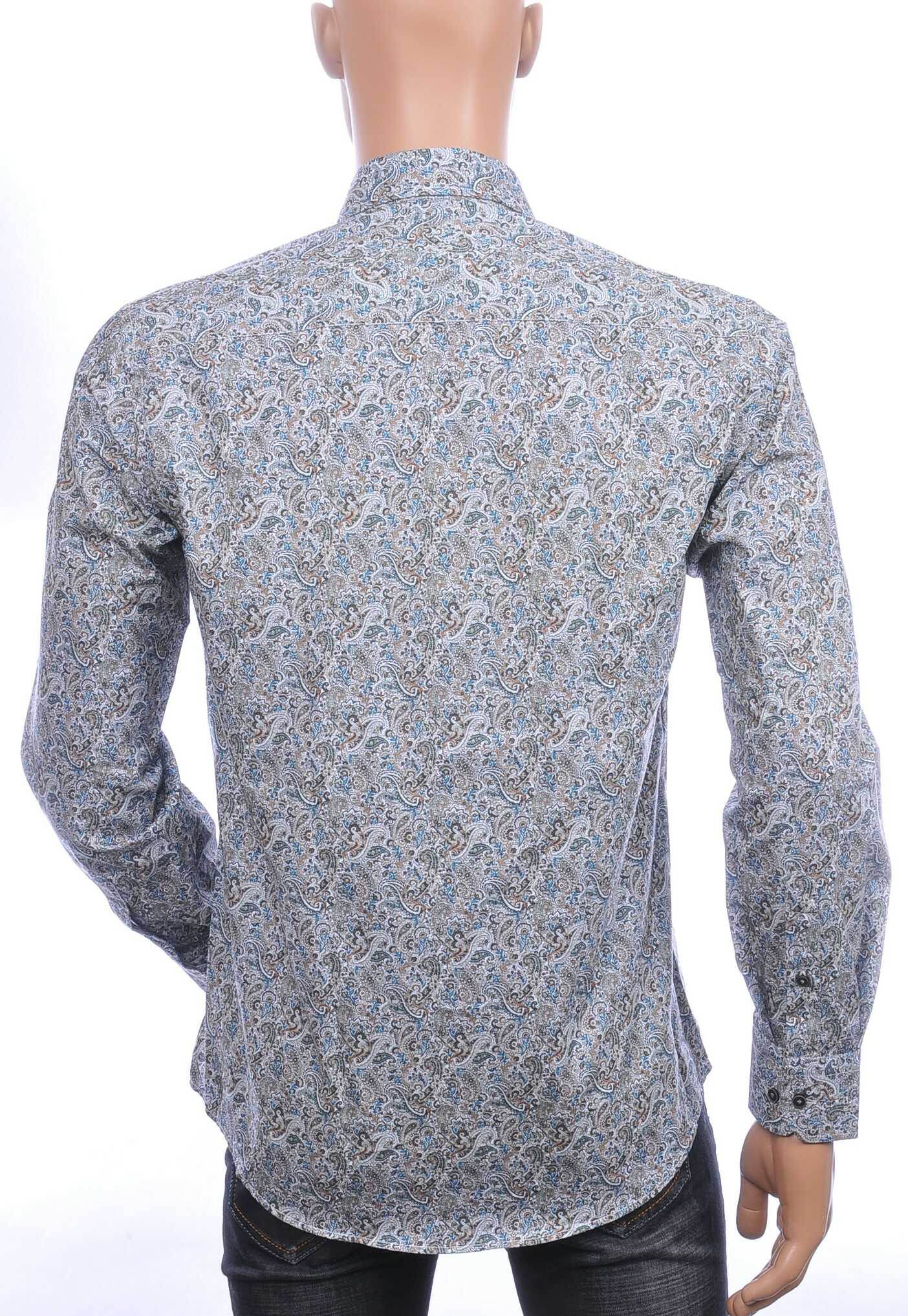 Corrino Italiaans getailleerd slim fit allover paisley dessin heren overhemd Groen