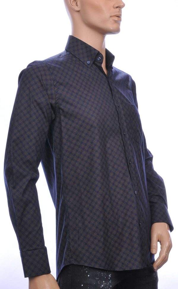CORRINO OLYMP State of Art Blue Industry Wolff Blitz Moncler DIOR Philipp Plein PRADA Louis Vuitton GUCCI VERSACE KENZO Dsquared2 Levi's CHASIN G-STAR DOLCE & GABBANA DIESEL PME LEGEND WAM DENIM LACOSTE regular fit allover geruite dessin heren overhemd met borstzak Zwart