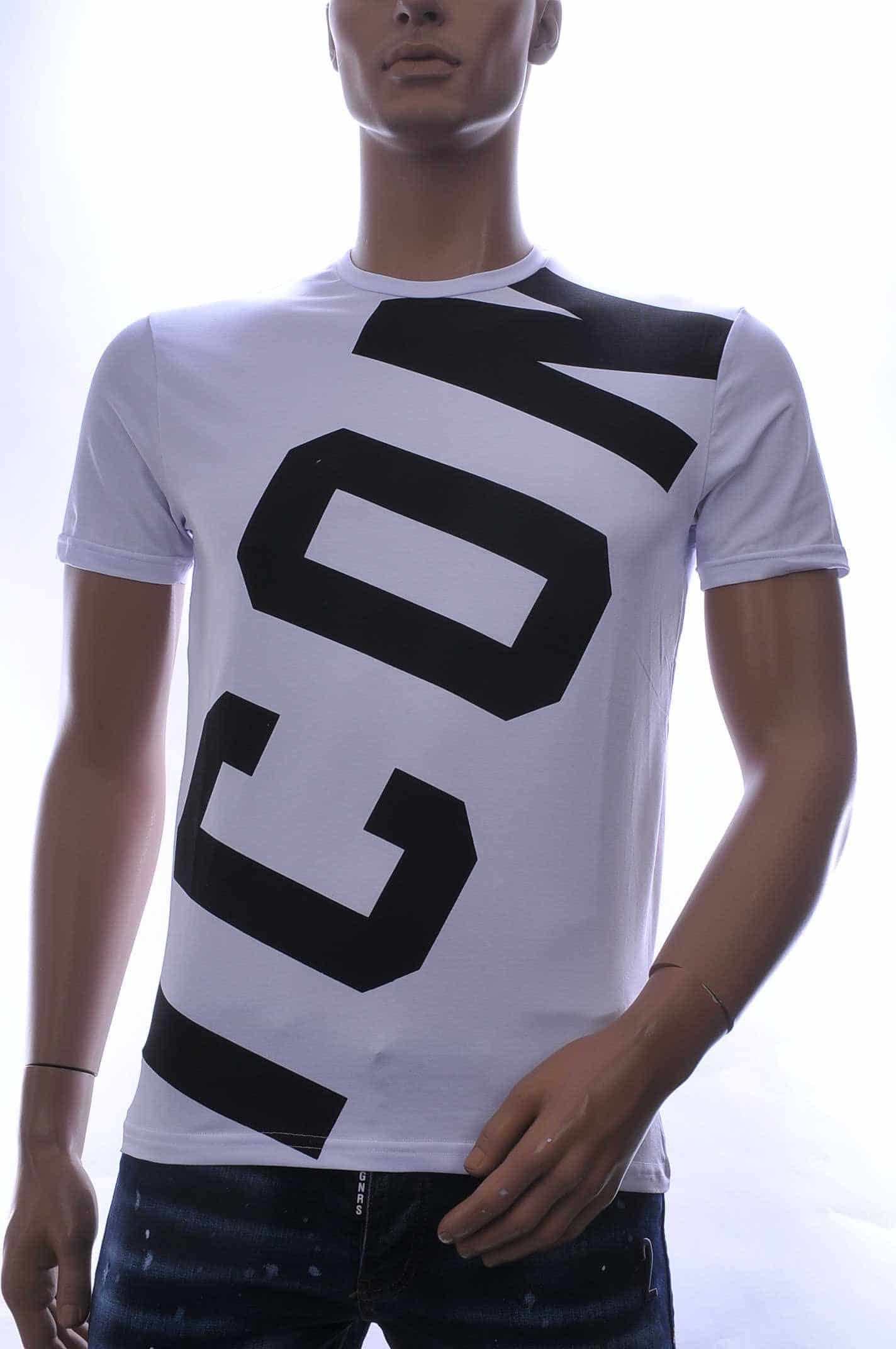 ICON2 ronde hals T-shirt met ICON2 letters en Canada blaadje print Zwart