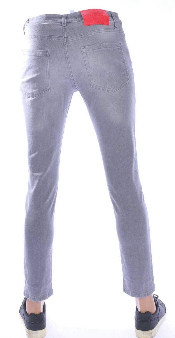 ICON2 Hippe Gescheurde Slim Fit Stretch Jeans voor Heren met Verfspatten – Donkergrijs | Trendy Slim Fit Jeans met Stretch, Casual en Chique