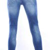 VALENCI hippie gescheurde slim fit stretch skinny heren jeans Blauw