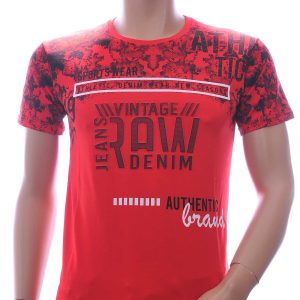 Ci-Borg ronde hals T-Shirt met 3D letters Rood