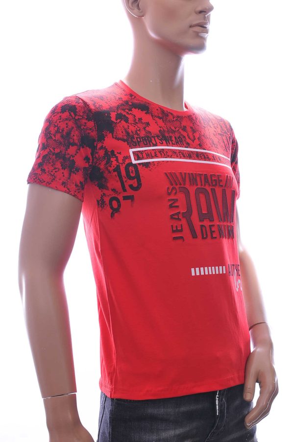 Ci-Borg ronde hals T-Shirt met 3D letters Rood