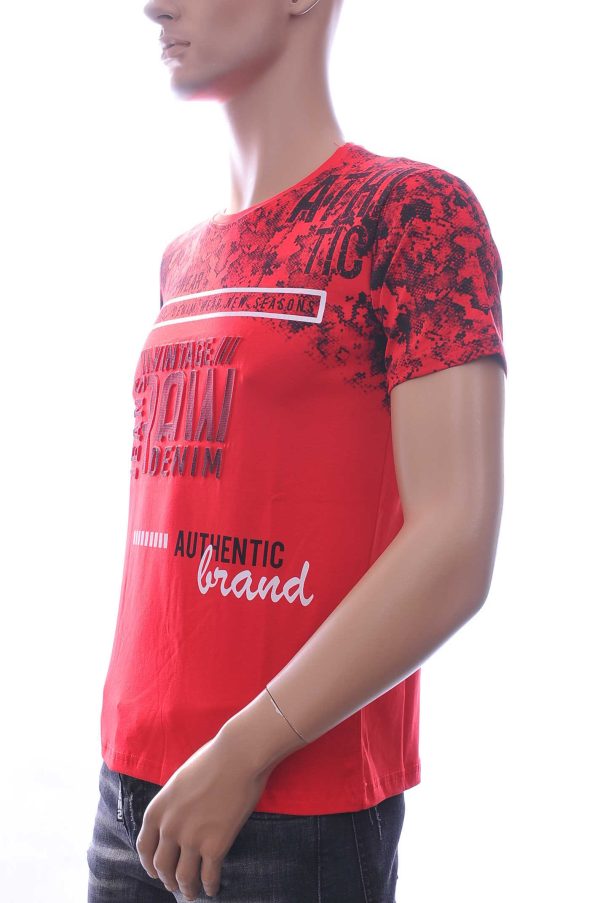 Ci-Borg ronde hals T-Shirt met 3D letters Rood