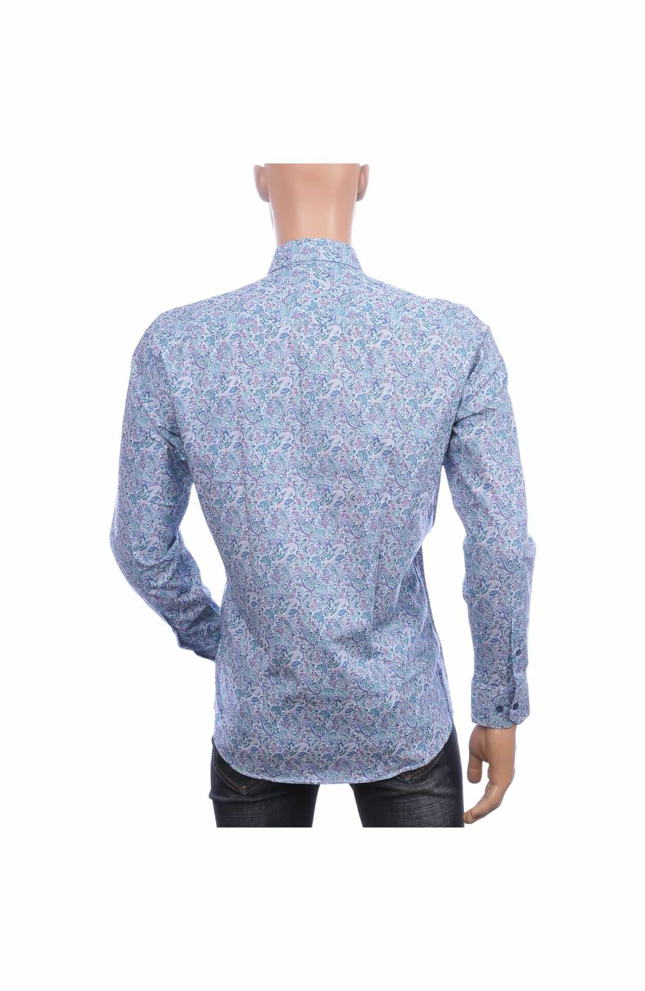 Corrino heren overhemd groen paisley slim fit katoen