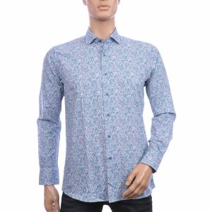 Corrino heren overhemd groen paisley slim fit katoen