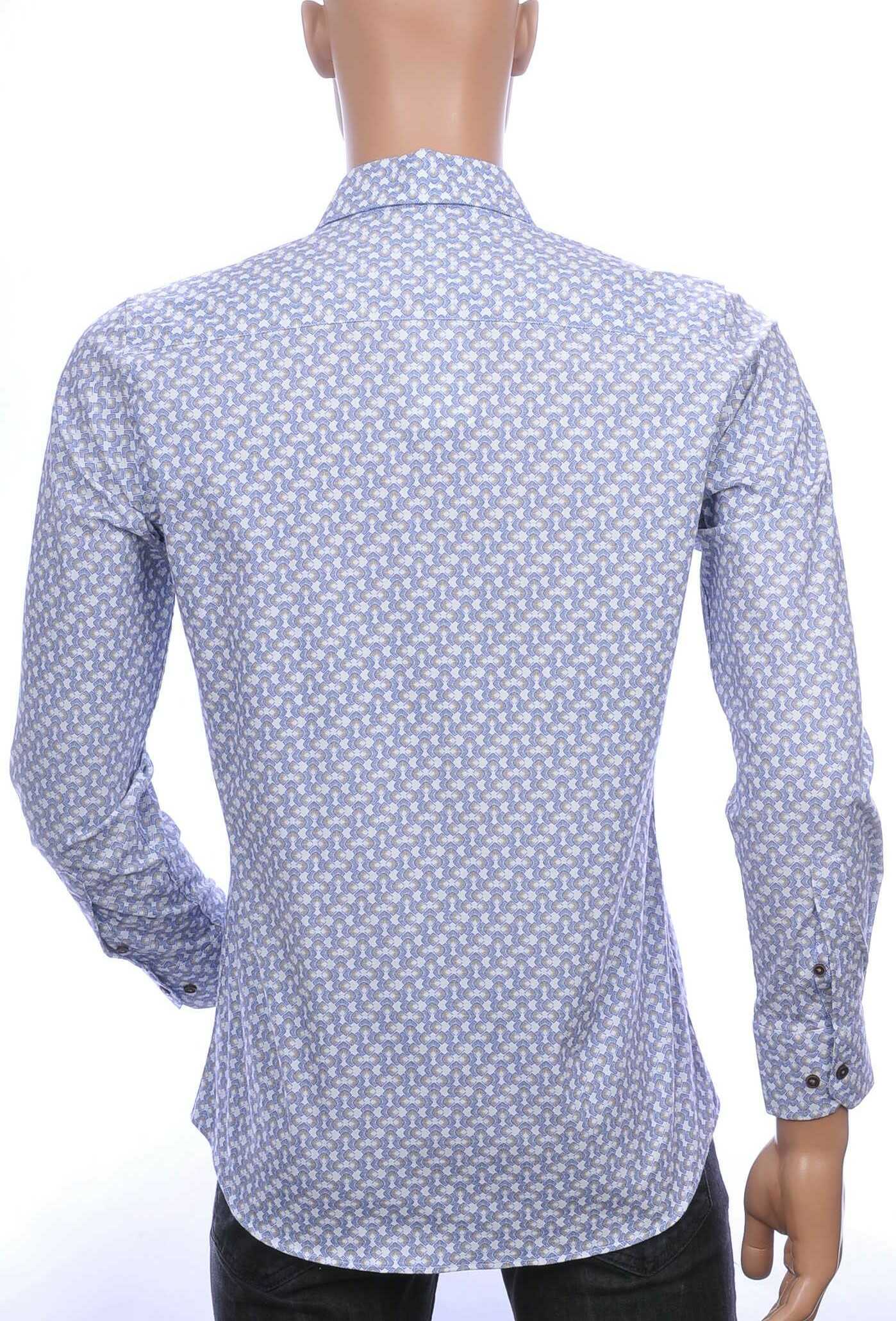 Corrino Trendy Slim Fit Heren Overhemd met Allover Blokjes Dessin - Wit