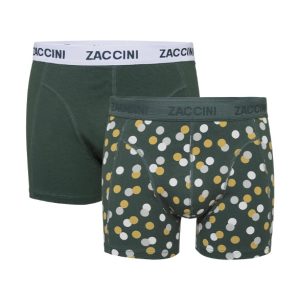 Zaccini 2-pack boxershorts perfect fit allover confetti print Khaki