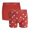 Zaccini 2-pack boxershorts perfect fit allover kopje koffie print Rood