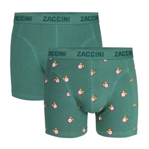 Zaccini 2-pack boxershorts perfect fit allover wekker print Khaki