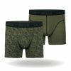 Zaccini Trendy 2-pack Perfect Fit Heren Boxershorts Allover Urban Blossom Olive Print - Khaki