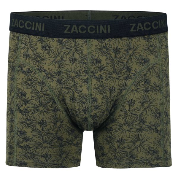 Zaccini Trendy 2-pack Perfect Fit Heren Boxershorts Allover Urban Blossom Olive Print - Khaki