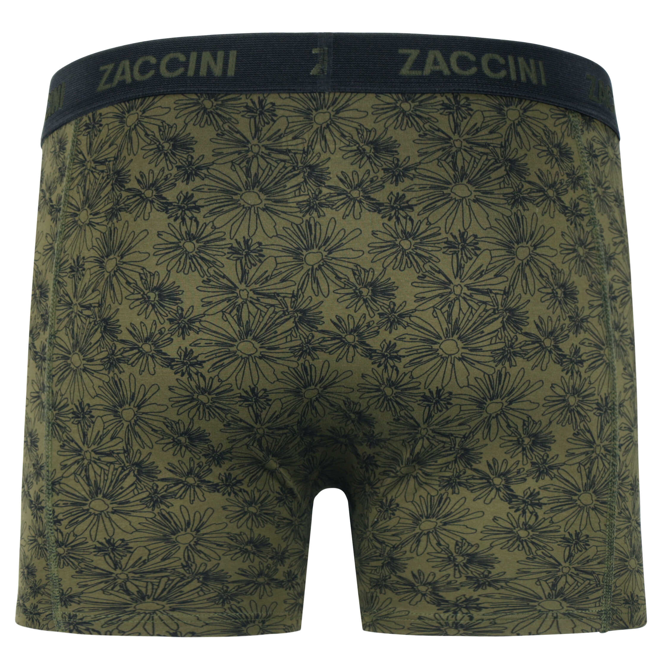 Zaccini Trendy 2-pack Perfect Fit Heren Boxershorts Allover Urban Blossom Olive Print - Khaki