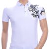 Les Designers Polo T-Shirt met geborduurde tijgerkop Wit