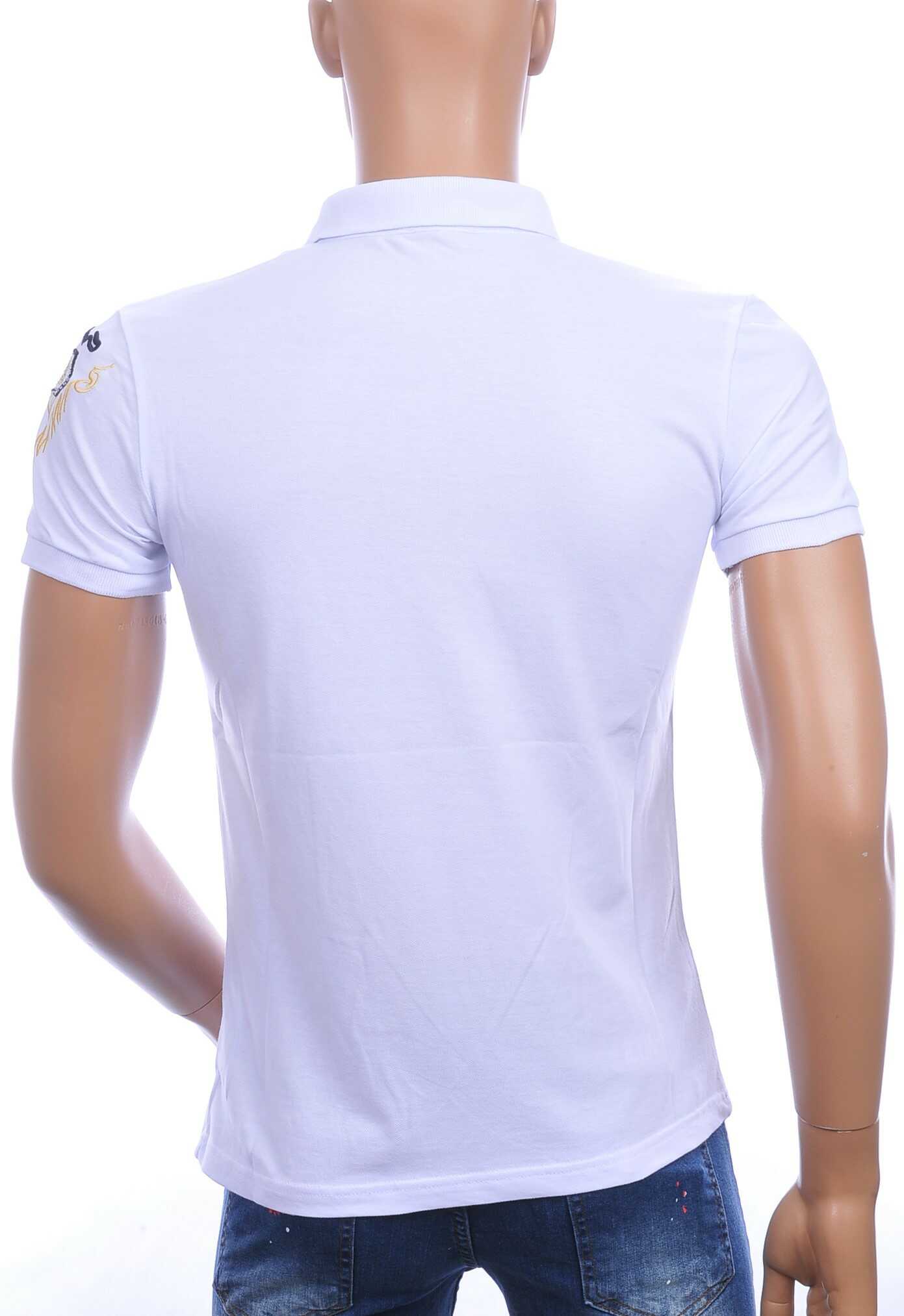 Les Designers Polo T-Shirt met geborduurde tijgerkop Wit