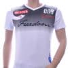 CLUB JU Les Designers Ci-Borg Philipp Plein PRADA Louis Vuitton GUCCI VERSACE KENZO Dsquared2 Levi's CHASIN G-STAR DOLCE & GABBANA DIESEL PME LEGEND WAM DENIM LACOSTE allover modern dessin V-hals Freedom heren T-Shirt Wit