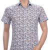 Ferlucci slim fit allover palmbomen dessin korte mouwen heren Hawaii overhemd Beige