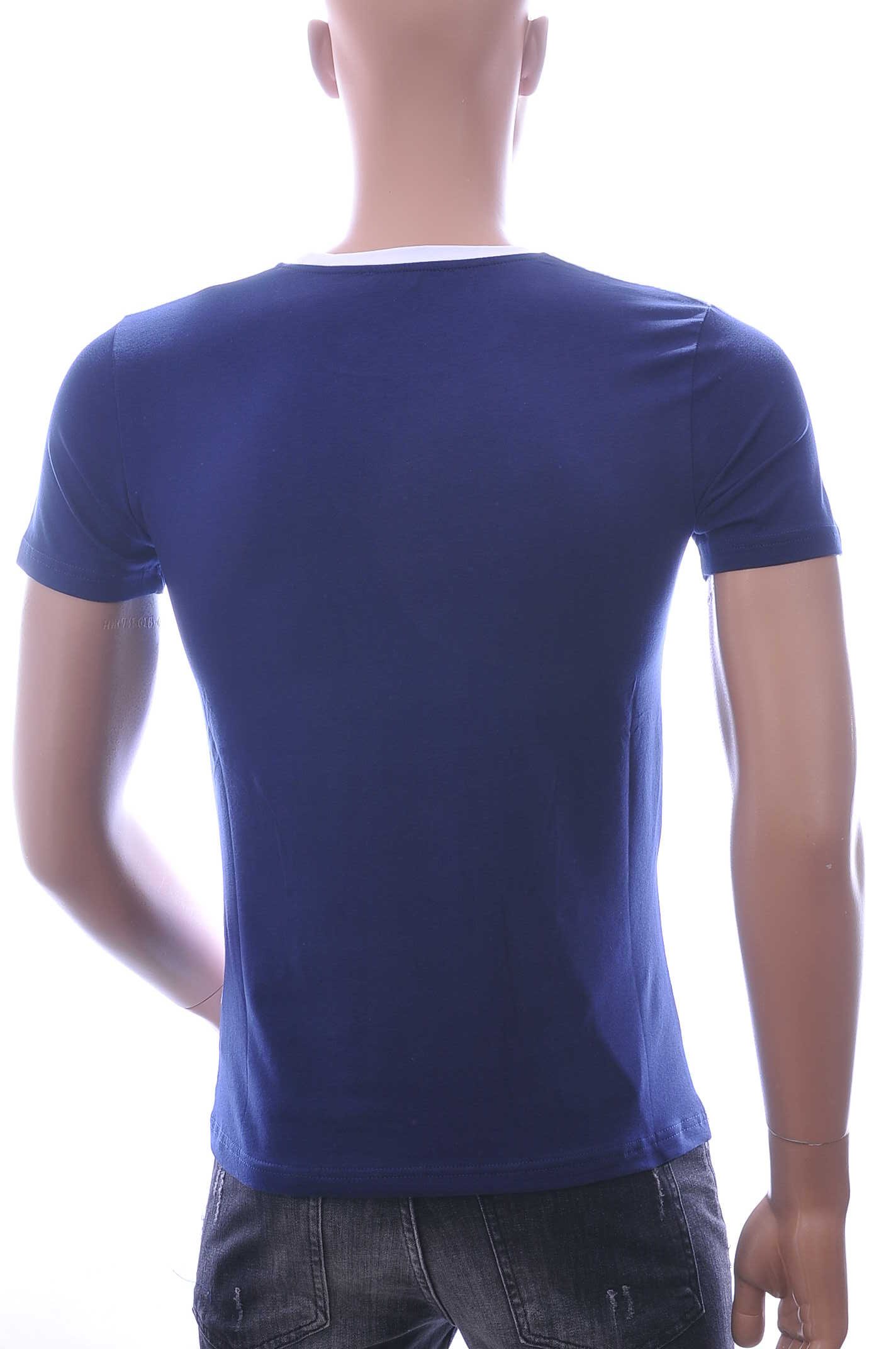 Club-Ju Hawaii T-Shirt met Ronde Hals en Palmbomen Print – Blauw