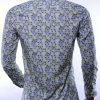 Corrino Italiaanse getailleerd slim fit allover virussen motieven dessin heren overhemd Groen