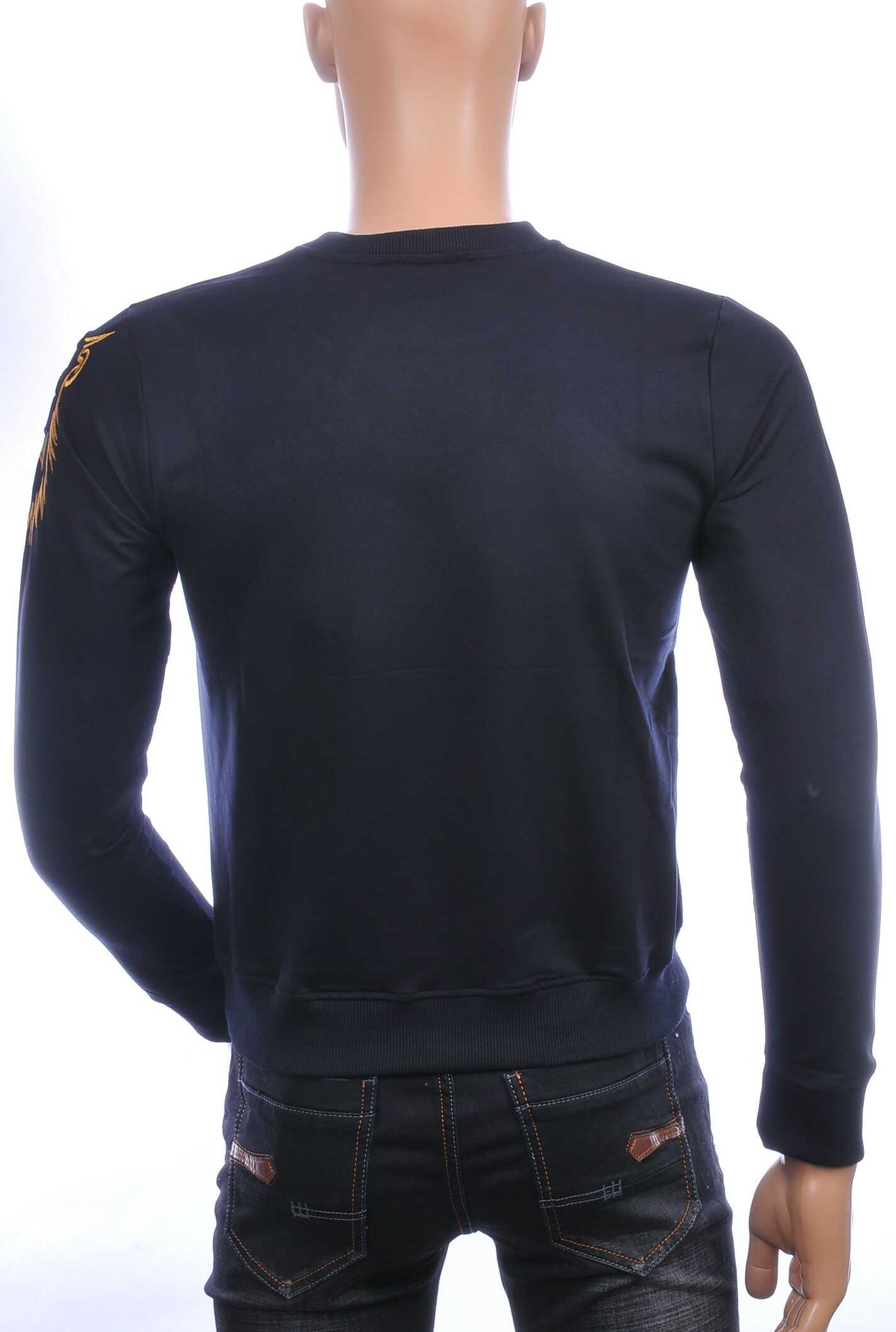 CI-BORG ronde hals heren trui met steentjes Navy-Navy