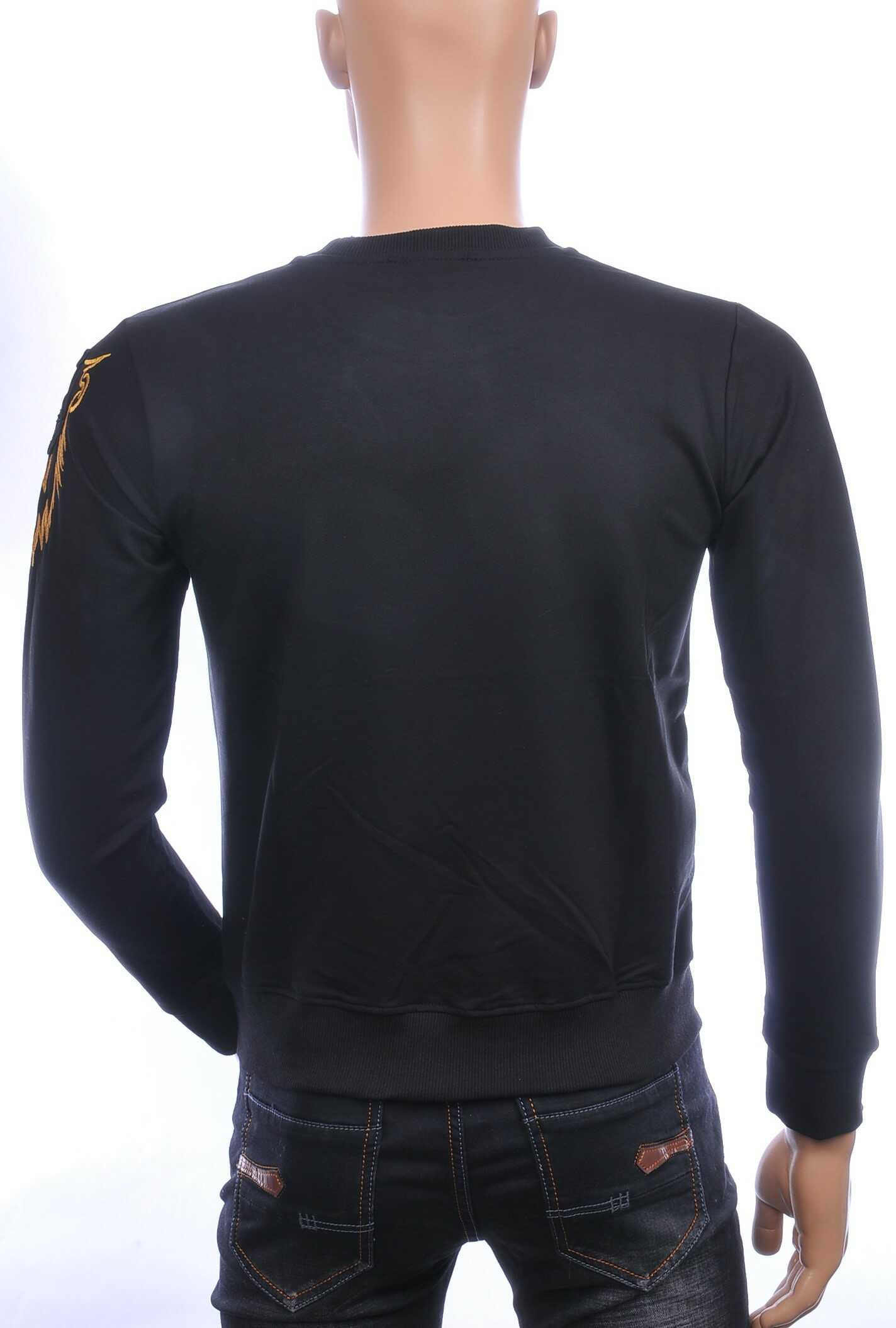 CI-BORG ronde hals heren trui met steentjes Zwart