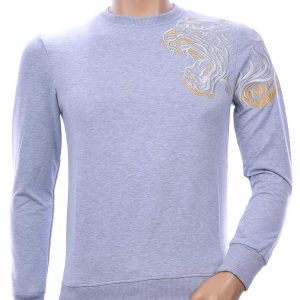 Les Designers A Fish Named Fred Wolff Blitz Louis Vuitton GUCCI VERSACE KENZO Dsquared2 Levi's CHASIN G-STAR DOLCE & GABBANA DIESEL PME LEGEND WAM DENIM LACOSTE ronde hals heren trui / shirt met steentjes Grijs
