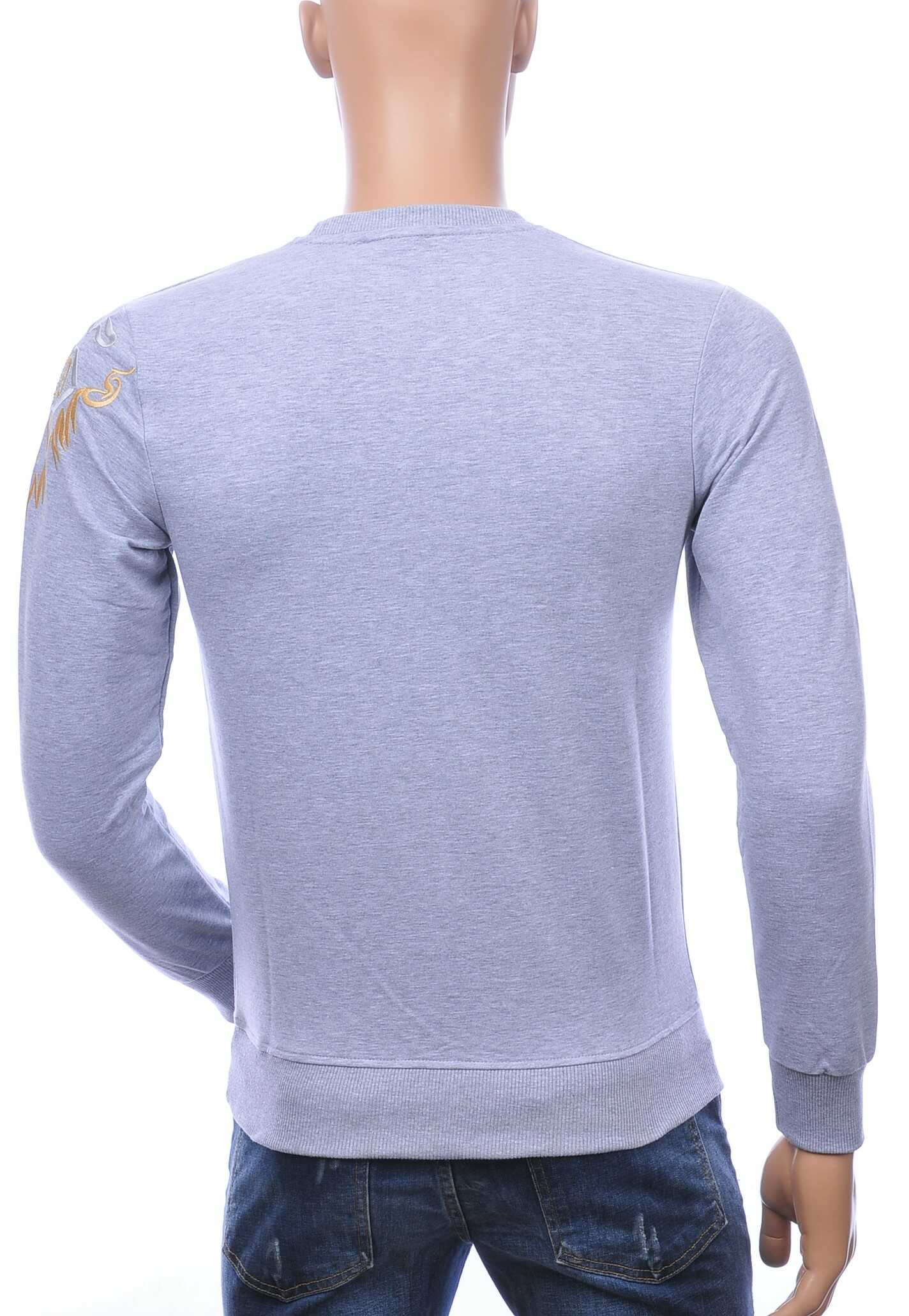 Les Designers A Fish Named Fred Wolff Blitz Louis Vuitton GUCCI VERSACE KENZO Dsquared2 Levi's CHASIN G-STAR DOLCE & GABBANA DIESEL PME LEGEND WAM DENIM LACOSTE ronde hals heren trui / shirt met steentjes Grijs