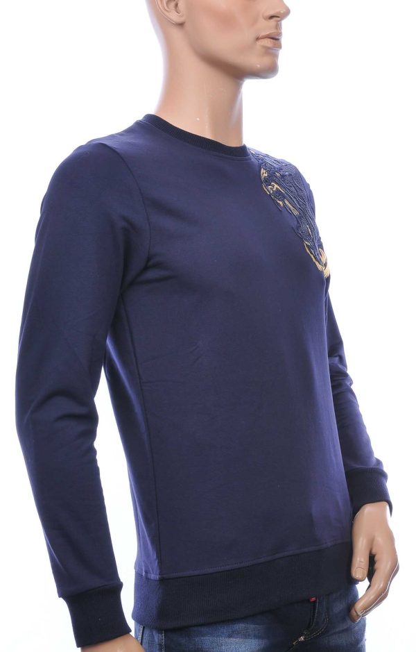 Les Designers A Fish Named Fred Wolff Blitz Louis Vuitton GUCCI VERSACE KENZO Dsquared2 Levi's CHASIN G-STAR DOLCE & GABBANA DIESEL PME LEGEND WAM DENIM LACOSTE ronde hals heren trui / shirt met steentjes Navy
