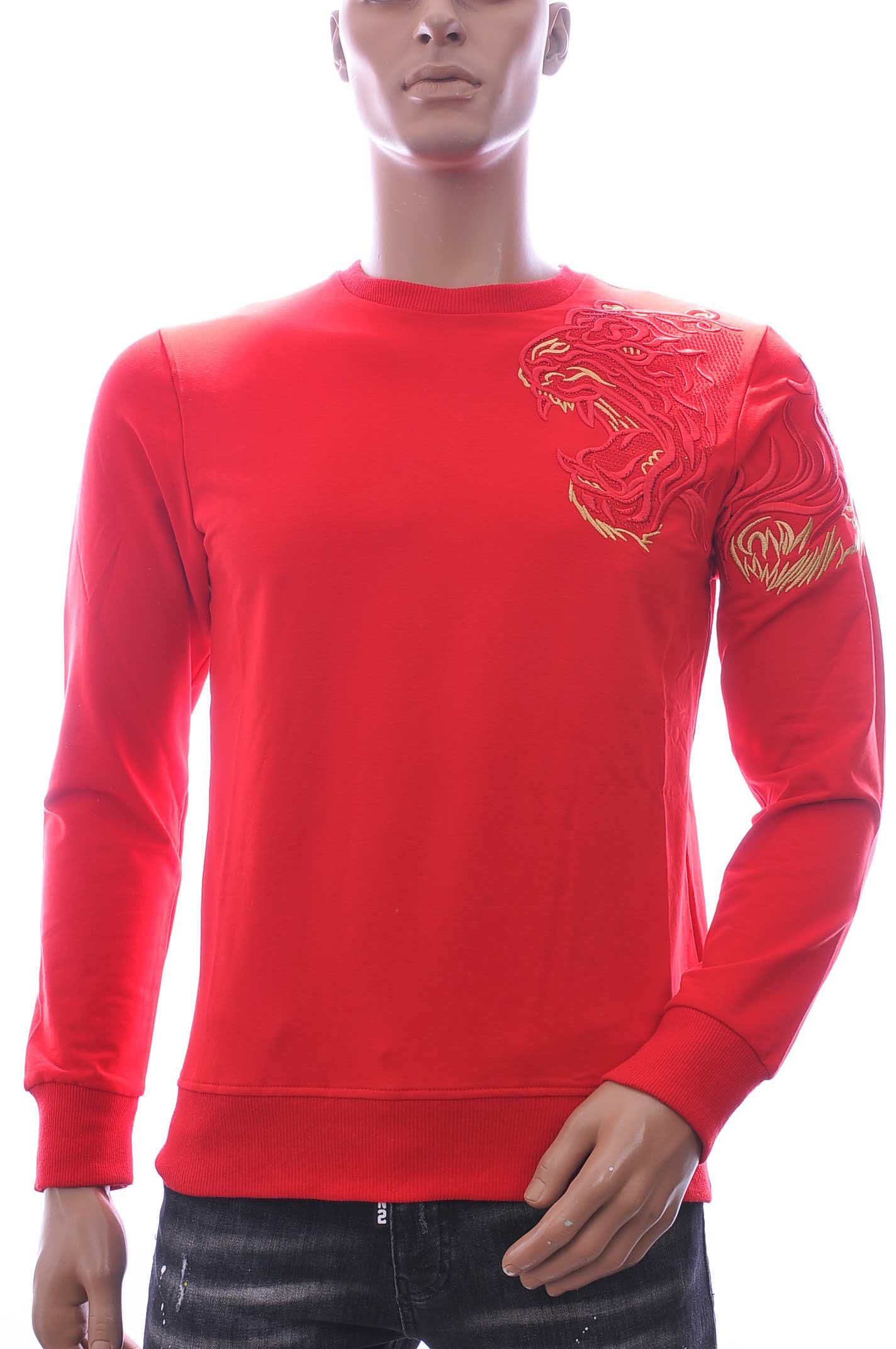 Les Designers A Fish Named Fred Wolff Blitz Louis Vuitton GUCCI VERSACE KENZO Dsquared2 Levi's CHASIN G-STAR DOLCE & GABBANA DIESEL PME LEGEND WAM DENIM LACOSTE ronde hals heren trui / shirt met steentjes Rood