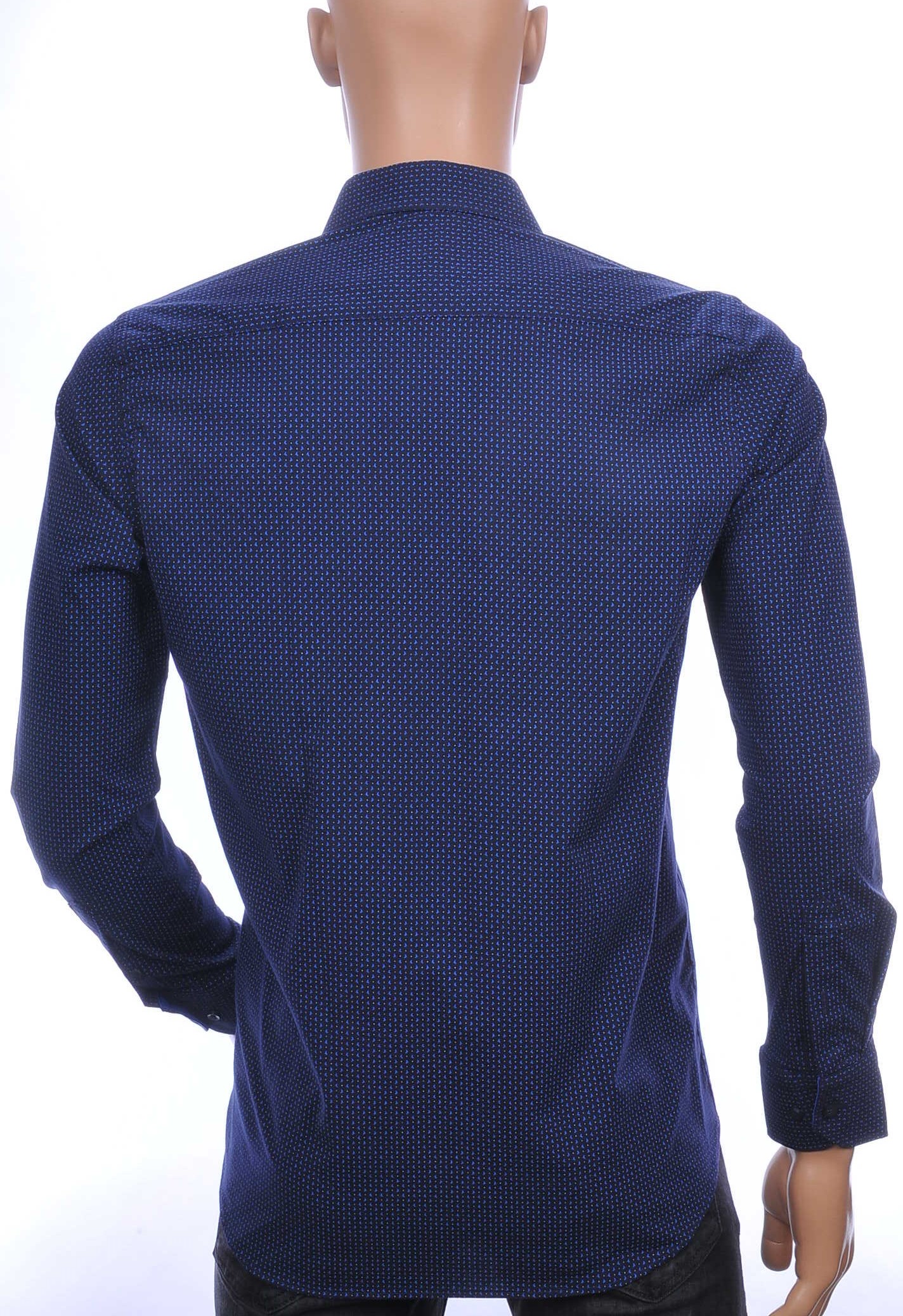 BERZO Wolff Blitz Moncler DIOR Philipp Plein PRADA Louis Vuitton GUCCI VERSACE KENZO Dsquared2 Levi's CHASIN G-STAR DOLCE & GABBANA DIESEL PME LEGEND WAM DENIM LACOSTE regular fit allover meeuwen dessin heren overhemd met borstzak Zwart