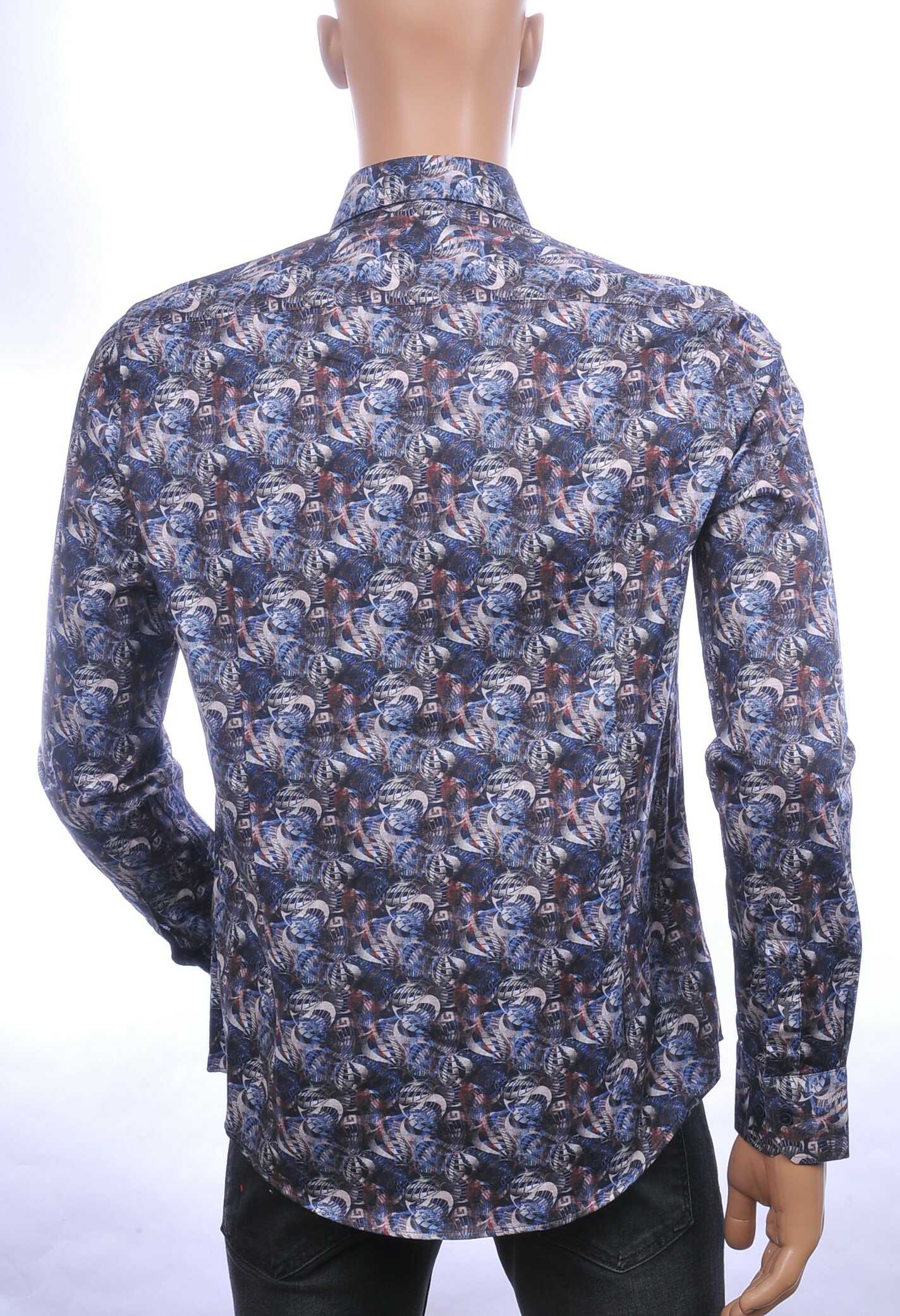 BERZO trendy slim fit allover modern arts dessin heren overhemd Zwart