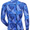BIBLOS UOMO Wolff Blitz Moncler DIOR Philipp Plein PRADA Louis Vuitton GUCCI VERSACE KENZO Dsquared2 Levi's CHASIN G-STAR DOLCE & GABBANA DIESEL PME LEGEND WAM DENIM LACOSTE slim fit allover visual arts dessin heren overhemd Blauw