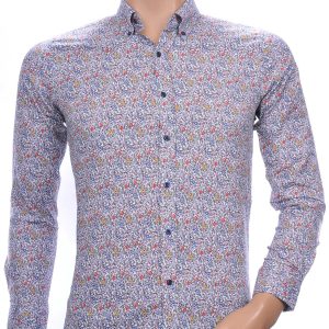BIBLOS UOMO Wolff Blitz Moncler DIOR Philipp Plein PRADA Louis Vuitton GUCCI VERSACE KENZO Dsquared2 Levi's CHASIN G-STAR DOLCE & GABBANA DIESEL PME LEGEND WAM DENIM LACOSTE slim fit allover bloemen dessin heren overhemd Beige