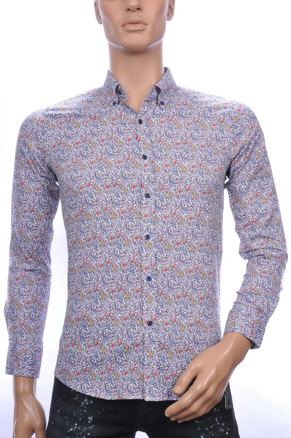 BIBLOS UOMO Wolff Blitz Moncler DIOR Philipp Plein PRADA Louis Vuitton GUCCI VERSACE KENZO Dsquared2 Levi's CHASIN G-STAR DOLCE & GABBANA DIESEL PME LEGEND WAM DENIM LACOSTE slim fit allover bloemen dessin heren overhemd Beige
