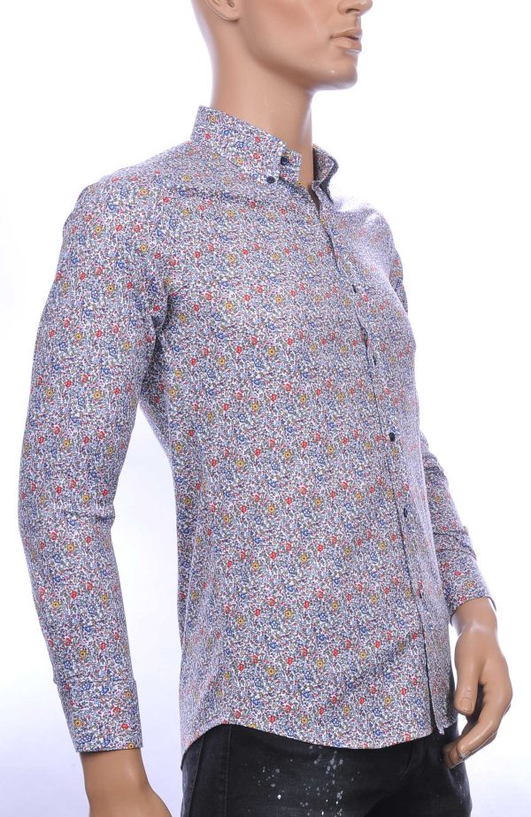 BIBLOS UOMO Wolff Blitz Moncler DIOR Philipp Plein PRADA Louis Vuitton GUCCI VERSACE KENZO Dsquared2 Levi's CHASIN G-STAR DOLCE & GABBANA DIESEL PME LEGEND WAM DENIM LACOSTE slim fit allover bloemen dessin heren overhemd Beige
