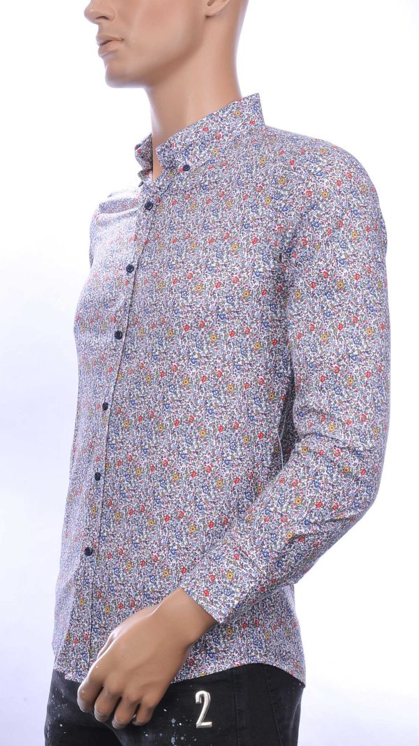 BIBLOS UOMO Wolff Blitz Moncler DIOR Philipp Plein PRADA Louis Vuitton GUCCI VERSACE KENZO Dsquared2 Levi's CHASIN G-STAR DOLCE & GABBANA DIESEL PME LEGEND WAM DENIM LACOSTE slim fit allover bloemen dessin heren overhemd Beige