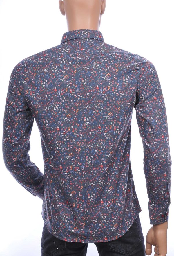BIBLOS UOMO Wolff Blitz Moncler DIOR Philipp Plein PRADA Louis Vuitton GUCCI VERSACE KENZO Dsquared2 Levi's CHASIN G-STAR DOLCE & GABBANA DIESEL PME LEGEND WAM DENIM LACOSTE slim fit allover bloemen dessin heren overhemd Antraciet