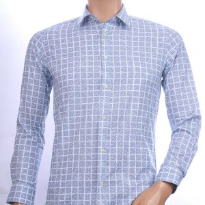 BIBLOS UOMO slim fit allover geruite patroon getailleerd overhemd Grijs